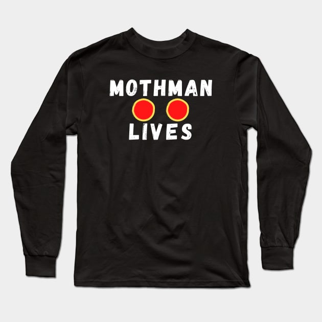 Mothman Lives - White Long Sleeve T-Shirt by KoreDemeter14